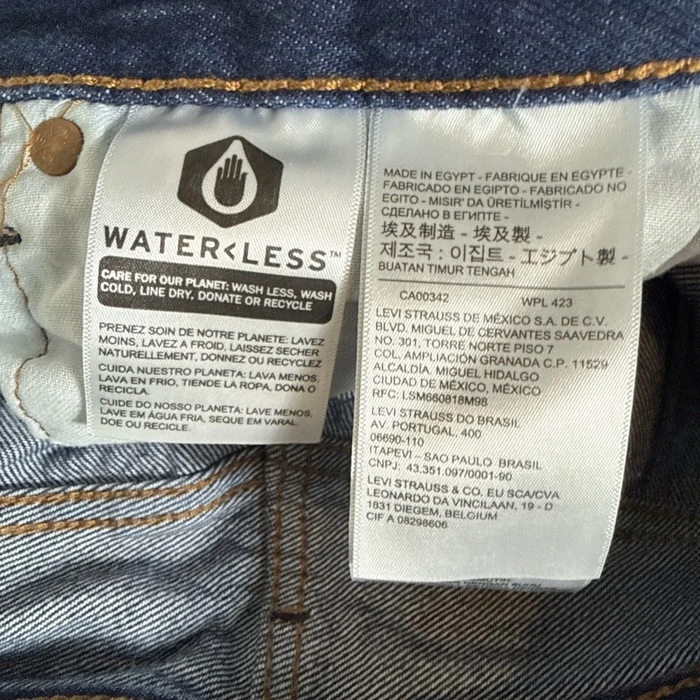 Levis 501 Jeans Men 38X31 Blue Button Fly Classic Straight Waterless.